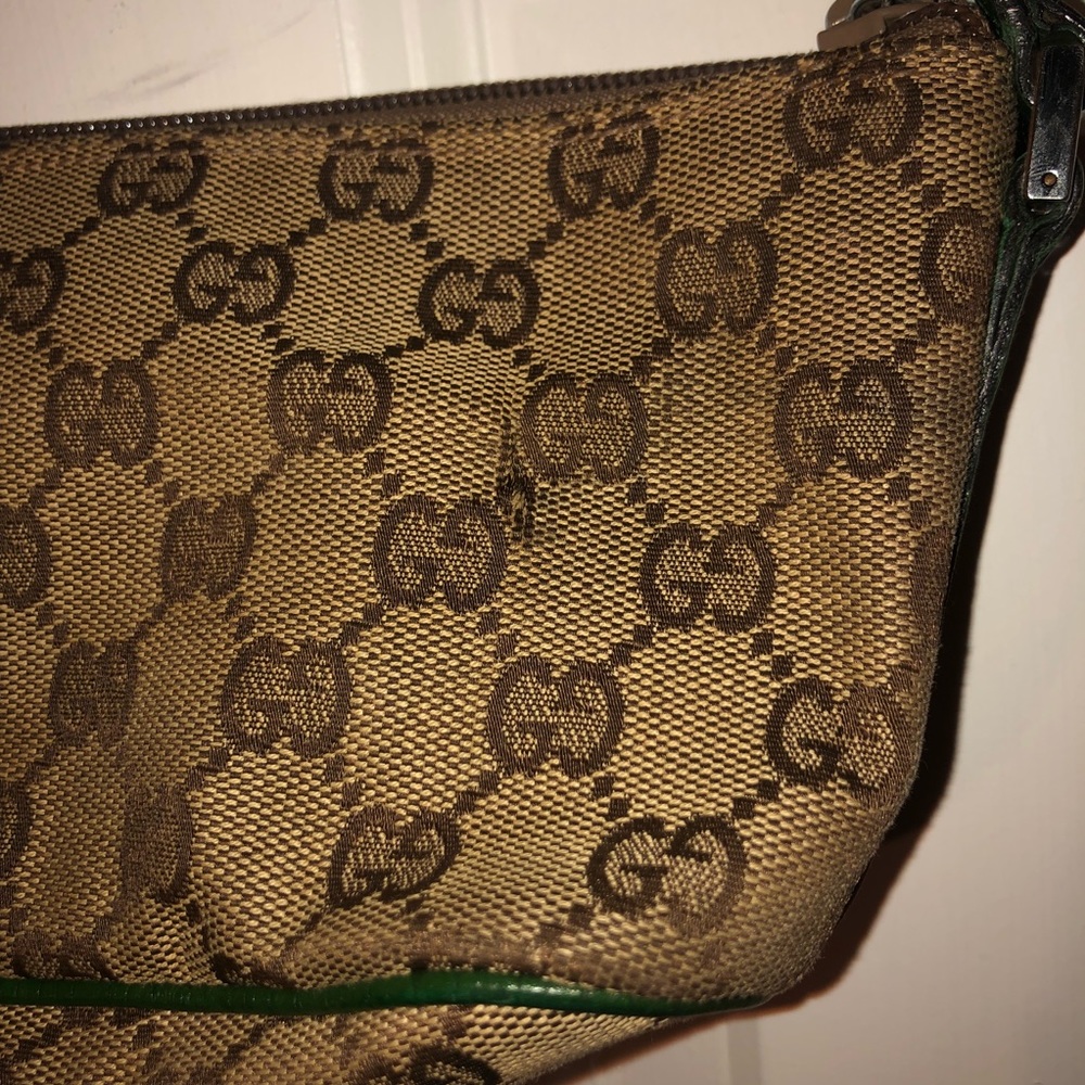 Authentic Gucci Brown Monogram Baguette Purse - Picture 4 of 8